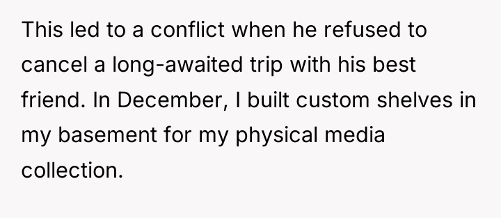 This led to a conflict when he refused to cancel...