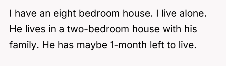 I have an eight bedroom house. I live alone. He...