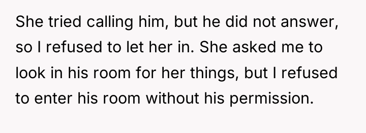 She tried calling him, but he did not answer, so...