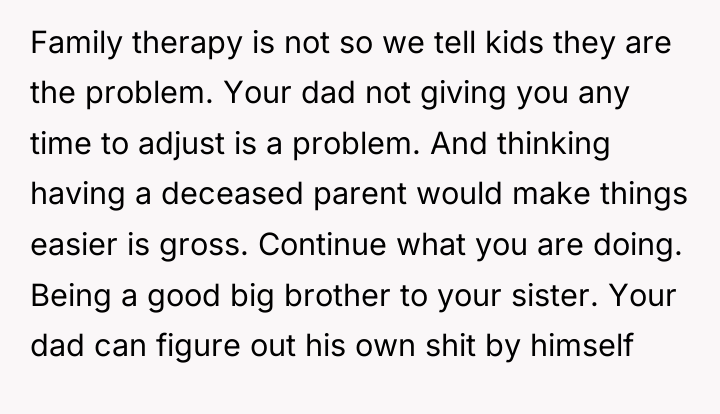 Family therapy is not so we tell kids they are...