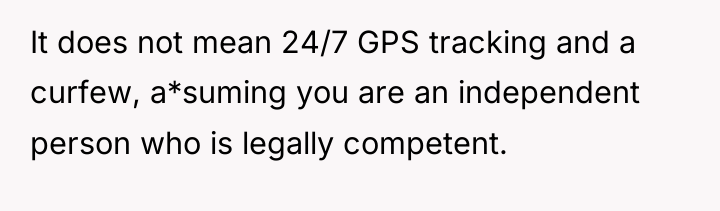 It does not mean 24/7 GPS tracking and a curfew,...