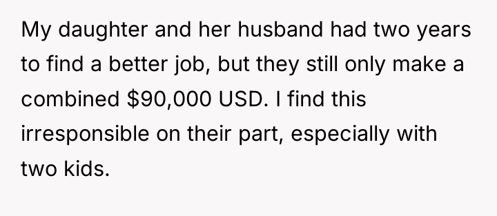 My daughter and her husband had two years to find...
