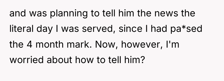 and was planning to tell him the news the literal...