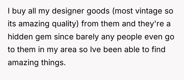 I buy all my designer goods (most vintage so its...