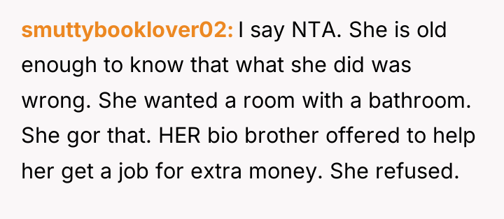 smuttybooklover02 I say NTA. She is old enough to know...