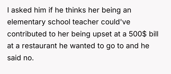 I asked him if he thinks her being an elementary...