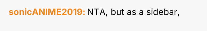 sonicANIME2019 NTA, but as a sidebar,