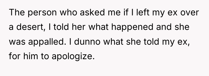The person who asked me if I left my ex...