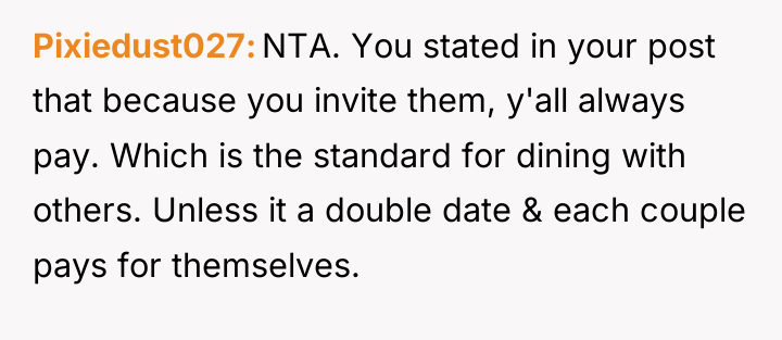 Pixiedust027 NTA. You stated in your post that because you...