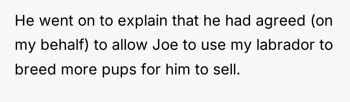 He went on to explain that he had agreed (on...