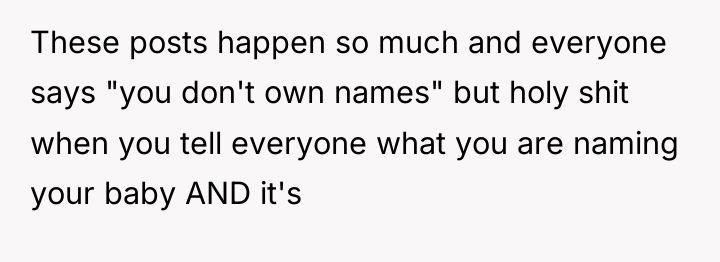 These posts happen so much and everyone says "you don't...
