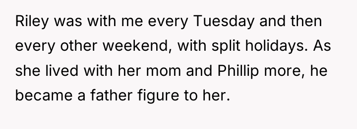Riley was with me every Tuesday and then every other...