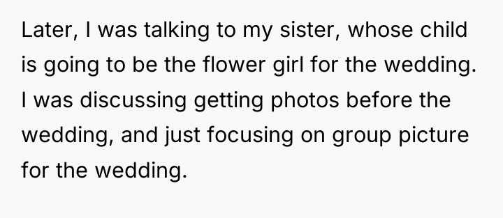 Later, I was talking to my sister, whose child is...