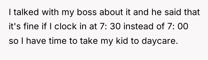 I talked with my boss about it and he said...