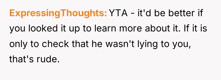ExpressingThoughts YTA - it'd be better if you looked it...