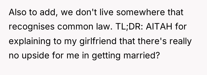 Also to add, we don't live somewhere that recognises common...