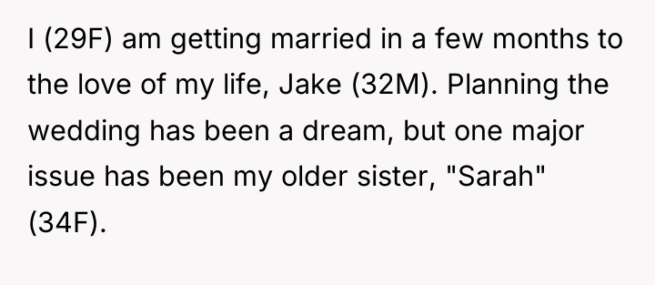 I (29F) am getting married in a few months to...