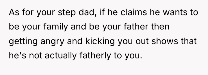 As for your step dad, if he claims he wants...