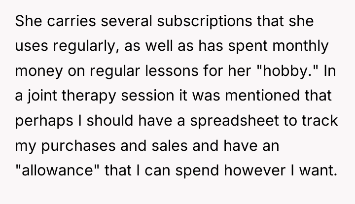 She carries several subscriptions that she uses regularly, as well...