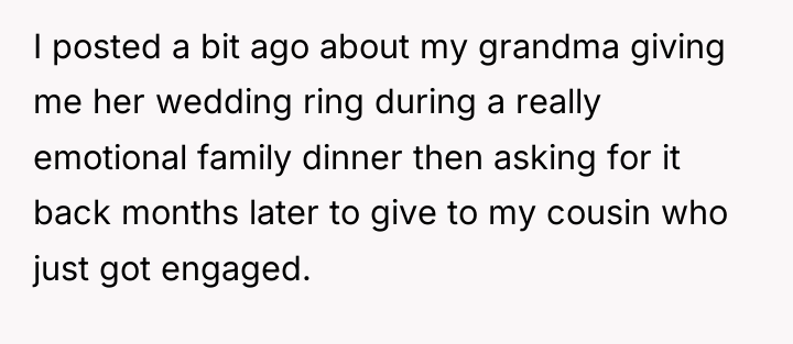 I posted a bit ago about my grandma giving me...