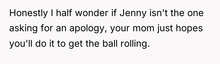 Honestly I half wonder if Jenny isn't the one asking...