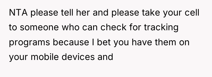 NTA please tell her and please take your cell to...