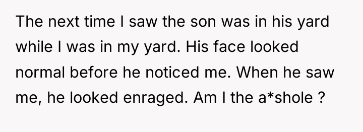 The next time I saw the son was in his...