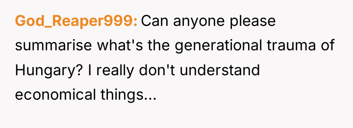 God_Reaper999 Can anyone please summarise what's the generational trauma of...