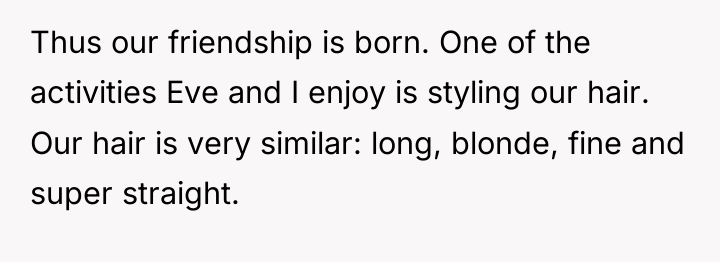 Thus our friendship is born. One of the activities Eve...