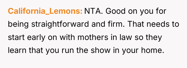 California_Lemons NTA. Good on you for being straightforward and firm....