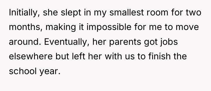 Initially, she slept in my smallest room for two months,...