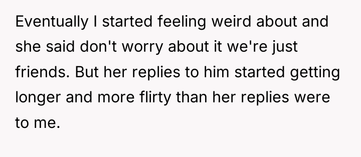Eventually I started feeling weird about and she said don't...
