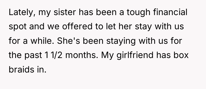 Lately, my sister has been a tough financial spot and...