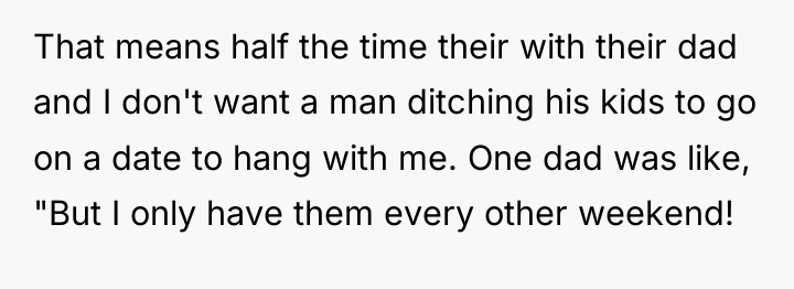 That means half the time their with their dad and...