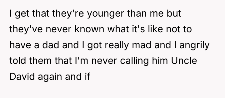 I get that they're younger than me but they've never...