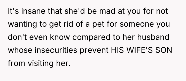 It's insane that she'd be mad at you for not...
