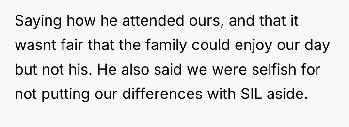 Saying how he attended ours, and that it wasnt fair...