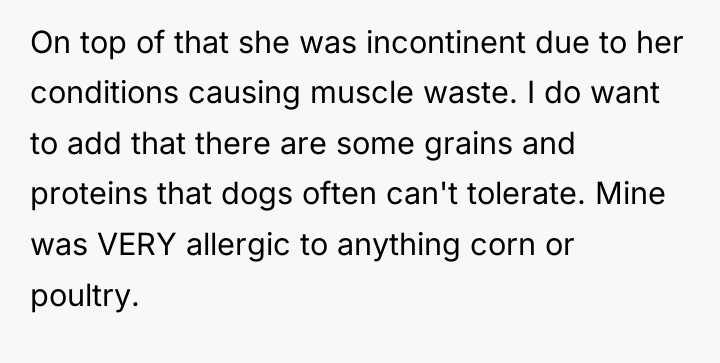 On top of that she was incontinent due to her...