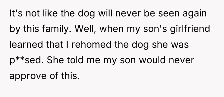 It's not like the dog will never be seen again...