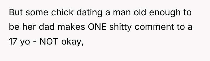 But some chick dating a man old enough to be...