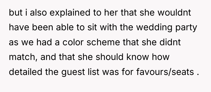 but i also explained to her that she wouldnt have...