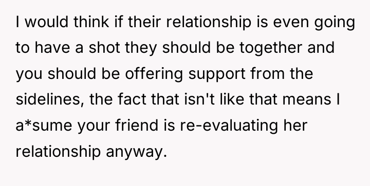 I would think if their relationship is even going to...