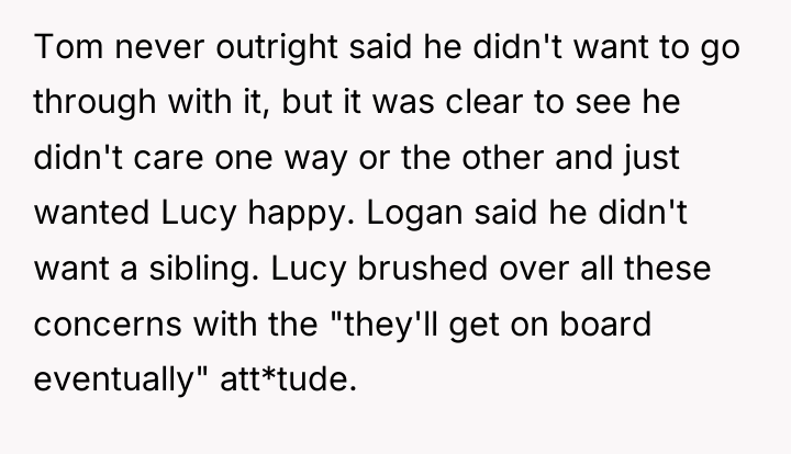 Tom never outright said he didn't want to go through...
