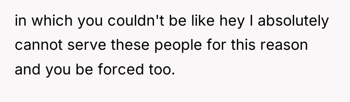 in which you couldn't be like hey I absolutely cannot...