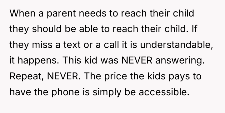 When a parent needs to reach their child they should...