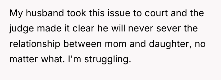 My husband took this issue to court and the judge...
