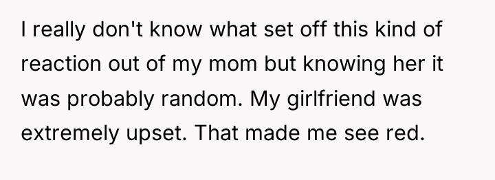 I really don't know what set off this kind of...