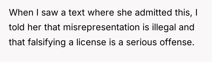 When I saw a text where she admitted this, I...
