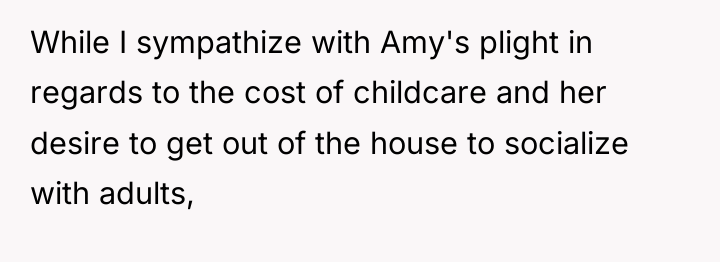 While I sympathize with Amy's plight in regards to the...