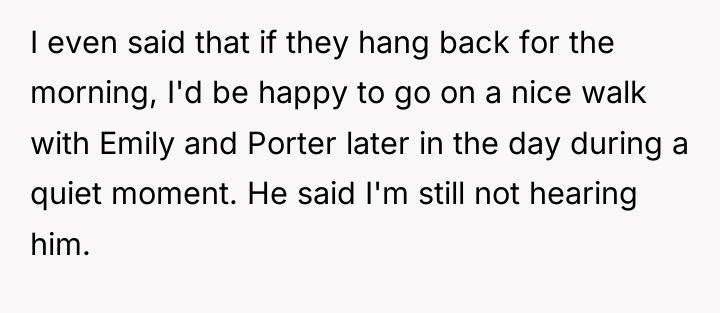 I even said that if they hang back for the...